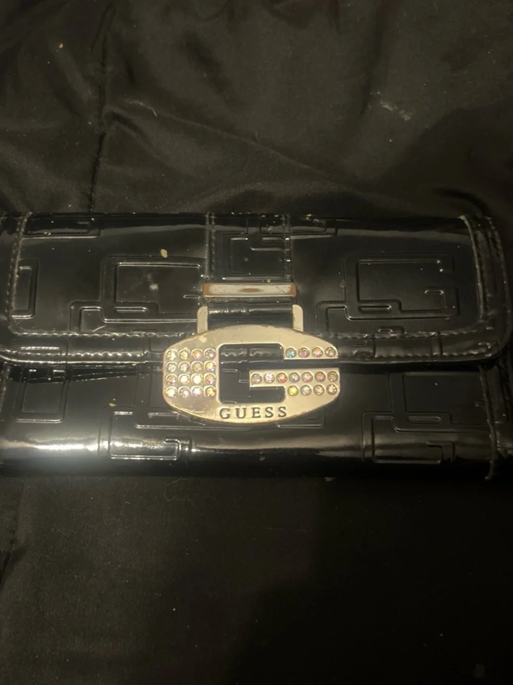 Guess Silver Crystal-Accent 'G' Phone Ring Holder